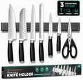 Magnetic Knife Holder 16 Inch Gunmetal – Exclusive Color Stainless Steel Strip, Rack & Bar for Wall or Fridge, No Drill Adhesive Kitchen Organizer, Premium Gift by Pampavanna