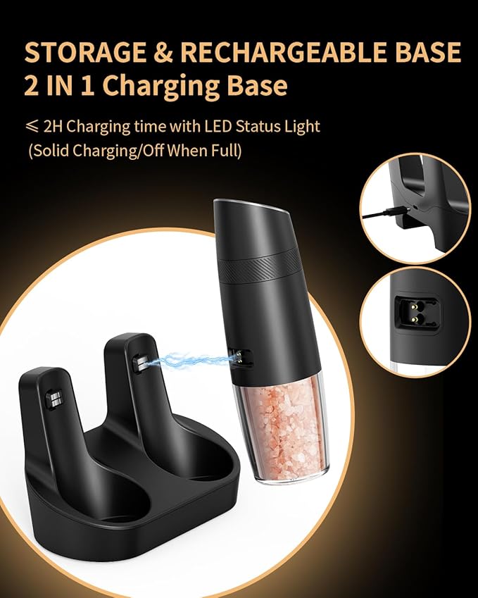 Gravity Electric Salt and Pepper Grinder Set