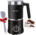 5-in-1 Electric Milk Frother, Automatic Milk Frother & Steamer for Hot & Cold Foam, Large Capacity Milk Warmer for Latte Cappuccino, Hot Chocolate Maker, Dishwasher Safe (Black)