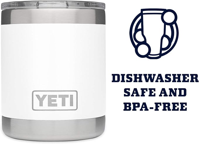 YETI Rambler 10 oz Lowball, Vacuum Insulated, Stainless Steel with Standard Lid
