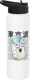 Happy Milk Carton Japanese Kawaii Aesthetic Kids Anime Girl Stainless Steel Insulated Water Bottle