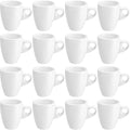Reallnaive 16 Pcs 1.7 oz Porcelain Espresso Cup Set White Tiny Ceramic Coffee & Tea Mugs for Cafes Offices Homes and Restaurants