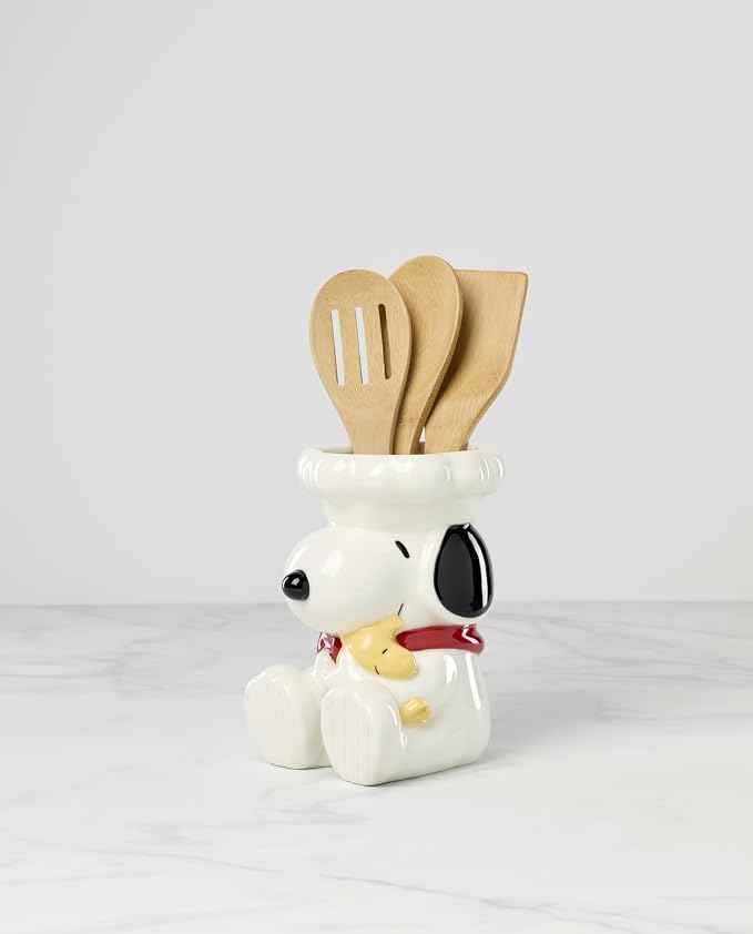 Lenox 897681 Chef Snoopy Figural Utensil Crock 4-Piece Set