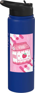 Strawberry Milkshake Tshirt Japanese Otaku Anime Kawaii Stainless Steel Insulated Water Bottle