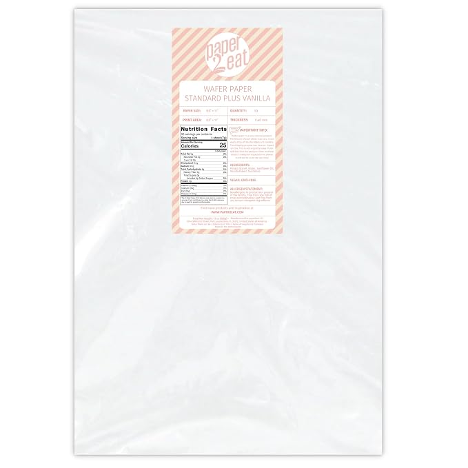 Printable Edible Wafer Paper Sheets from paper2eat (0.40 mm - 50 sheets/Vanilla)