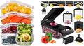 5 Pack 30 Oz Glass Meal Prep Containers + Vegetable Chopper