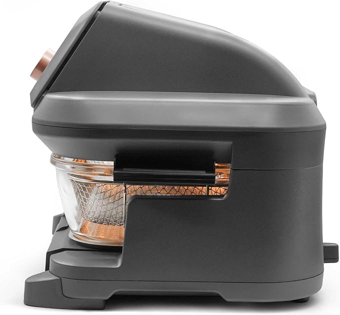 LIVWELL Smart Touch 6-Quart Glass Air Fryer with LED Touch Screen & Pull-Out Drawer | 12 Presets, PFOA & PFAS-Free | Dishwasher-Safe Casserole, Silicone Handles & Trivet Included