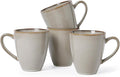 MONITO 17 OZ Coffee Mugs Set of 4, Large Ceramic Blue Coffee Mugs Set with handle for Tea/Latte/Milk/Cocoa, Funny Tea Cups for Office and Home, Engagement Gifts. (Gray-yellow)