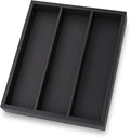 Fibogollo Silverware Organizer Bamboo Kitchen Drawer Organizer, Flatware Organizer Tray for Kitchen, Flatware, Utensils（Black）