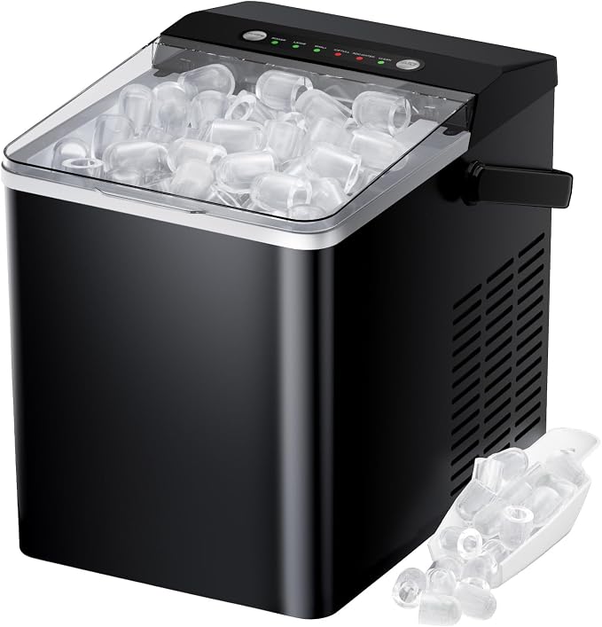 Ice Maker Countertops, Portable Ice Maker Machine with Self-Cleaning 1.8L Water Tank Large Ice Basket, Ice Makers Produces 9 Ice Cubes in Just 6 Minutes Ideal for Home Kitchens and RVs