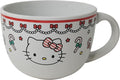 Silver Buffalo Sanrio Hello Kitty Christmas Holiday Candy Cane Ceramic Soup Mug, 24 Ounces