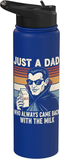 Vampire Dad Who Always Came Back With The Milk Retro Sunset Stainless Steel Insulated Water Bottle