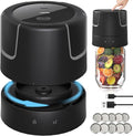 Electric Mason Jar Vacuum Sealer - 85kPa Strong Suction Vacuum Sealing Machine with Regular and Wide Mouth Mason Jar Lids - Silent Rechargeable Portable Vacuum Sealer for Food Storage or Fermentation