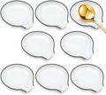 Irenare 8 Pcs Ceramic Spoon Rest for Stove Top, 3.74 Inch Porcelain Spoon Holder, Coffee Utensil Rest Heat Resistant Dishwasher Safe for Home Kitchen Accessories Gift(Black Edge)
