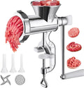 Meat Grinder Manual Mincer - Meat Grinders For Home Use Sausage Maker & Burger Patty Stuffer with Table Clamp, Hand Operated Kitchen Tool for Homemade Pork, Beef, and Sausage - Easy to Clean