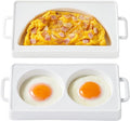 EliteVibe Ceramic Microwave Egg Cooker, Microwave Omelette Maker, BPA-Free Non-Stick Non-Toxic & Heat-Resistant Quick Cooking Egg Maker, Dishwasher Safe（2 PCS）