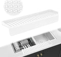 Silicone Sink Edge Protectors 4" x 24", Upgrade Kitchen Sink Splash Guards With Suction Cup, Splash Guard For Bathtub Sink, Countertop Protectors For Quartz Kitchen Sink（Transparent White）