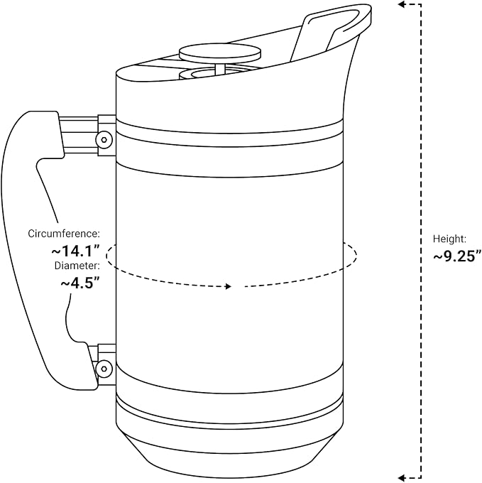 BruTrek® by Planetary Design Basecamp Coffee Press - Double Wall Vacuum Insulated Stainless Steel - Bru-Stop Technology, No Grounds in Coffee, No Spill Lid (Storm Gray, 32 fl.oz)