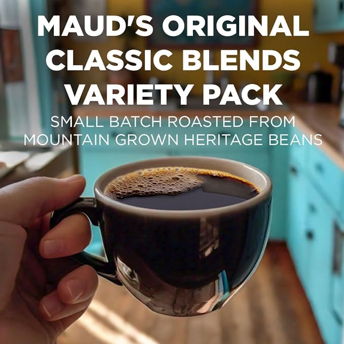 Maud's Original Coffee Pods Variety Pack, 80 ct, 9 Assorted Roasts, Dark & Medium Roast Coffee in Single Serve Pods – 100% Arabica Coffee, Compatible with Keurig K Cups Maker