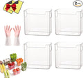 Clear Freezer Storage Bins, 4 Pack Clear Plastic Bins for Refrigerator and Pantry, Stackable Kitchen Cabinet Organizer with Handles for Kitchen, Office, Closet, Freezer organization (2*L)