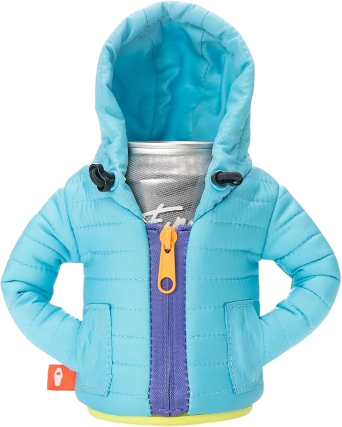 Puffin - The Alpine Jacket - Insulated 12 oz Can Cooler I Beer Bottle & Soda Can Insulator, Keep Drinks and Beverages Cold (Blue Atoll)
