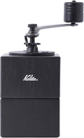 Kalita Coffee Grinder, Wooden Hand Grinder, Manual, Black, Cubic Mill, Antique Coffee Grinder, Small, Outdoor, Camping, Adjustable Grind with Lid #42165
