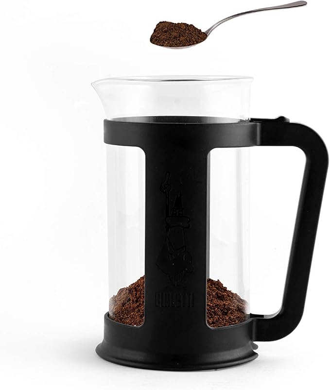 Bialetti Coffee Press Smart, French Press for coffee or tea, borosilicate glass container, dishwasher safe, 1 L - 34 Oz (8-cup), Black