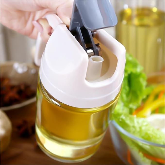 Olive Oil Dispenser Home Glass Olive Oil Dispenser Bottle for Air Fryer Salad Grill Oil Sprayer Accessories for Kitchen(600ml)