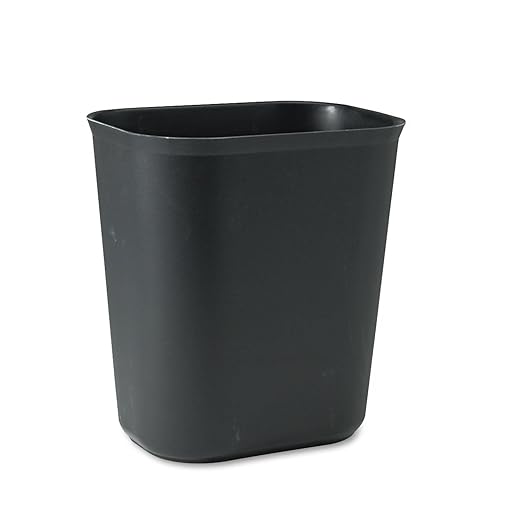 Rubbermaid Commercial Products Fire Resistant Wastebasket 14 Qt/3.5 GAL, Black, for Hospitals/Schools/Hotels/Offices/Homes