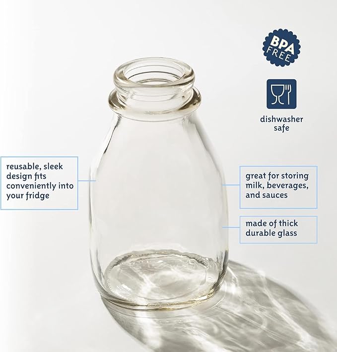 kitchentoolz 16oz Salad Dressing Shaker Bottle – Glass Bottle Salad Dressing Dispenser Container with Tamper-Proof Lid – 2 Pack