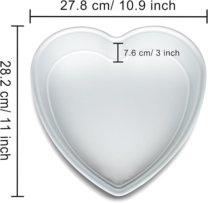 10 Inch Heart Shaped Cake Pan,Deep 3 Inch, Aluminum Heart Cake Tin, Heat-Resistant Baking Cake Pan for Wedding, Party, Family Occasions, Chocolate, Bread. (10 × 3 Inch)