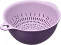 uxcell Kitchen Strainer Colander Bowl Set, Small Double Layer Drain Basin and Basket Suitable for Fruits, Vegetables, Pasta, Berry - Purple
