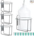Hicarer 4 Pcs One Gallon Jug Storage Rack Wall Mounted Heavy Duty Steel Wall Rack for 1 Gallon Bottle Round Water Jug Holder with Hardware Hand Sanitizer 6-3/4" W x 5" H x 6-1/2" D (Gray)