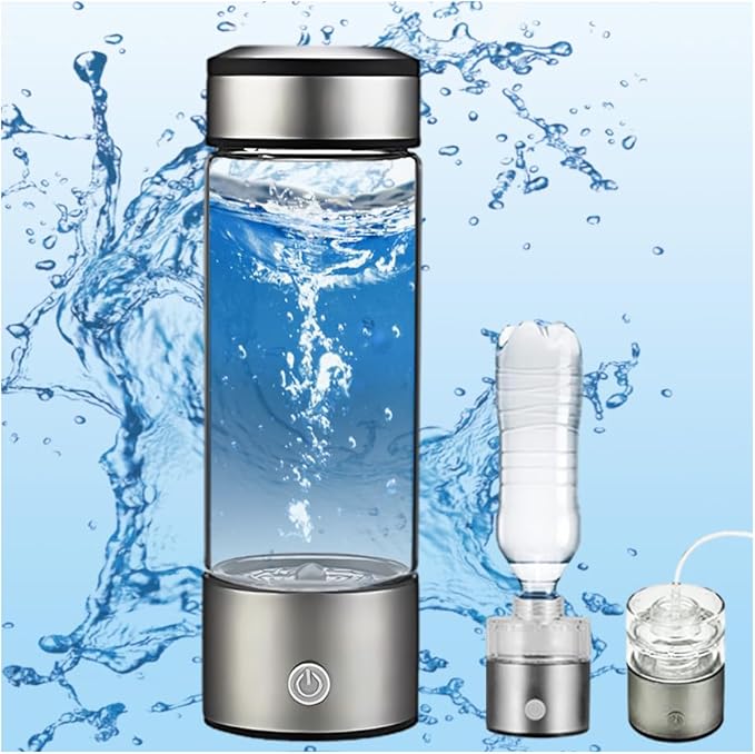 Hydrogen Water Bottle Generator,Portable Hydrogen Water Ionizer Machine, Hydrogen Water Pitcher with New PEM/SPE Technology,Hydrogen Rich Water Glass Health Cup for Home Travel(420ML)