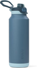 ZULU Powerfill Pro 40oz Stainless Steel Water Bottle with Quick Fill Lid, Triple Walled Vacuum Insulated Metal, Leak Proof Locking Lid, Sip and Chug, Reusable BPA Free, High Tide