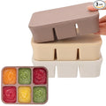 Mimorou 3 Pack Baby Food Freezer Tray with Lids 2.8 oz x 12 Cups Silicone Baby Food Storage Container Ice Cube Freezer Molds for Homemade Vegetable Fruit Purees Snack(6 Cups,White, Yellow, Brown)