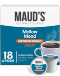 Maud's Decaf Medium Roast Coffee Pods, 18 ct, Decaffeinated Coffee in Single Serve Pods – 100% Arabica Coffee, Compatible with Keurig K Cups Maker