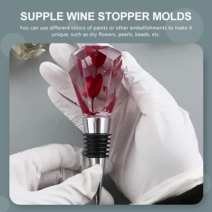 Cabilock 2sets Silicone Wine Stopper Molds for Custom Bottle Stoppers Lightweight and Portable Craft Accessories for Wine