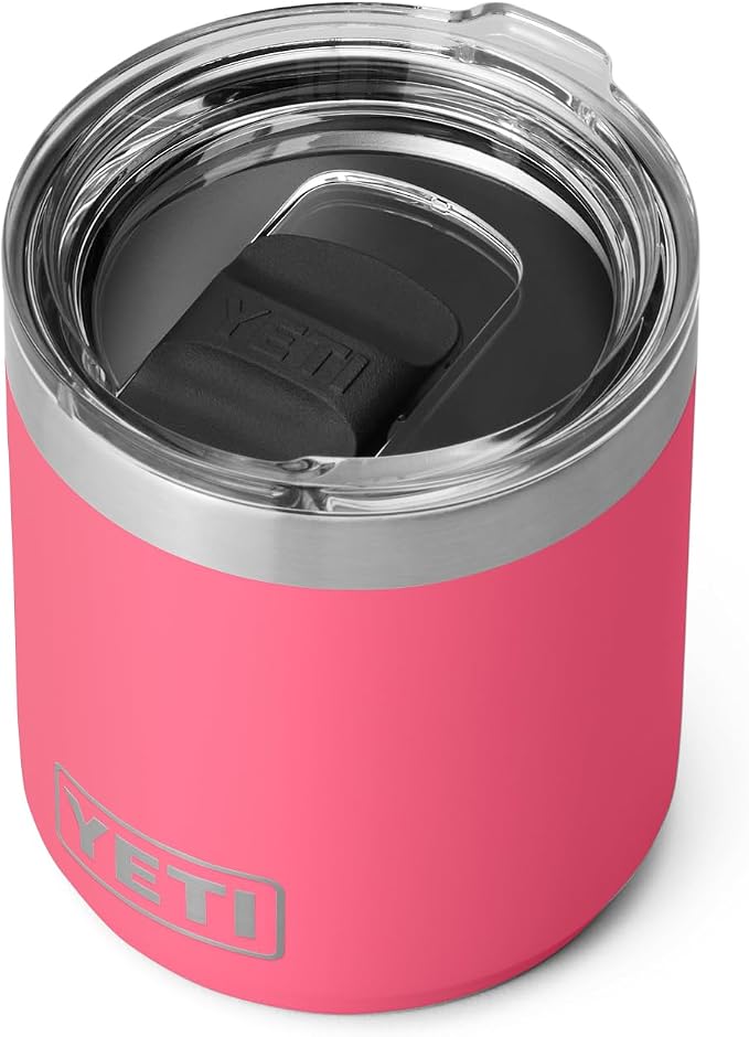 YETI Rambler 10 oz Stackable Lowball 2.0, Vacuum Insulated, Stainless Steel with MagSlider Lid, Tropical Pink