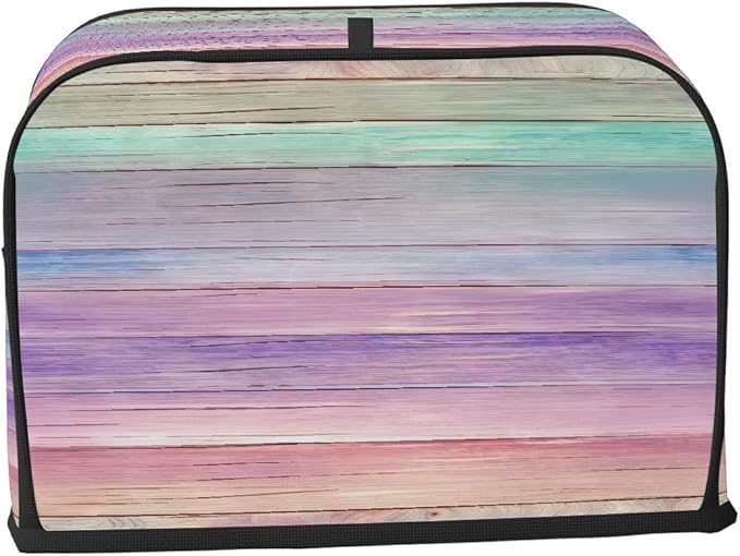 Colorful Wooden Beach 4 Slice Toaster Cover Dust And Fingerprint Bread Maker Cover Bakeware Protector Washable Appliance Covers Kitchen Accessories For Home Kitchen Women Gift