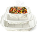 Artena Casserole Dishes For Oven, Ceramic Baking Dish, Large Lasagna Pan With Handles, Baking Pan Casserole Dish, Rectangular Bakeware Deep, Set Of 3 (5.1Qt/2.3Qt/1.1Qt) (White, With Racks)