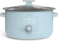 Martha Stewart 8 QT Slow Cooker, Programmable with Timer, 3 Heat Settings (Low, High, Warm), Nonstick Ceramic Removable Crock, Stovetop & Oven Safe, Glass Lid, Simmer, Reheat, Warm, Sky