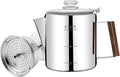 No Coating 6 Cup Percolator Coffee Pot 304 Stainless Steel Moka Pot Stovetop Espresso Maker Italian Greca Cuban Machine 1000ml 33.8oz Suitable for Gas Induction Stovetop Camping Kettle