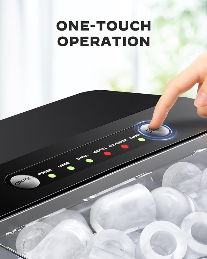 Ice Maker Countertops, Portable Ice Maker Machine with Self-Cleaning 1.8L Water Tank Large Ice Basket, Ice Makers Produces 9 Ice Cubes in Just 6 Minutes Ideal for Home Kitchens and RVs