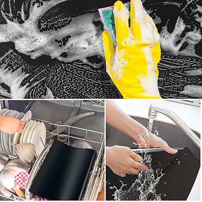 Large Teflon Mats, Reusable Non-Stick Oven Liners For Toaster Ovens, Dishwasher Safe, Oven Mat For Bottom Of Oven (13" x 16" / 2pcs) (24" x 16" 4pcs Black)