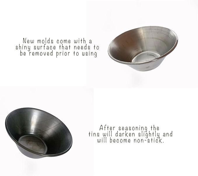 Pastel de Nata Tins (Egg Tart Tins) - Made in Portugal out of Galvanized Steel - Includes Pastéis de Nata Print Postcard and Downloadable Recipe - Set of 12 (Small 2.3 cm height)
