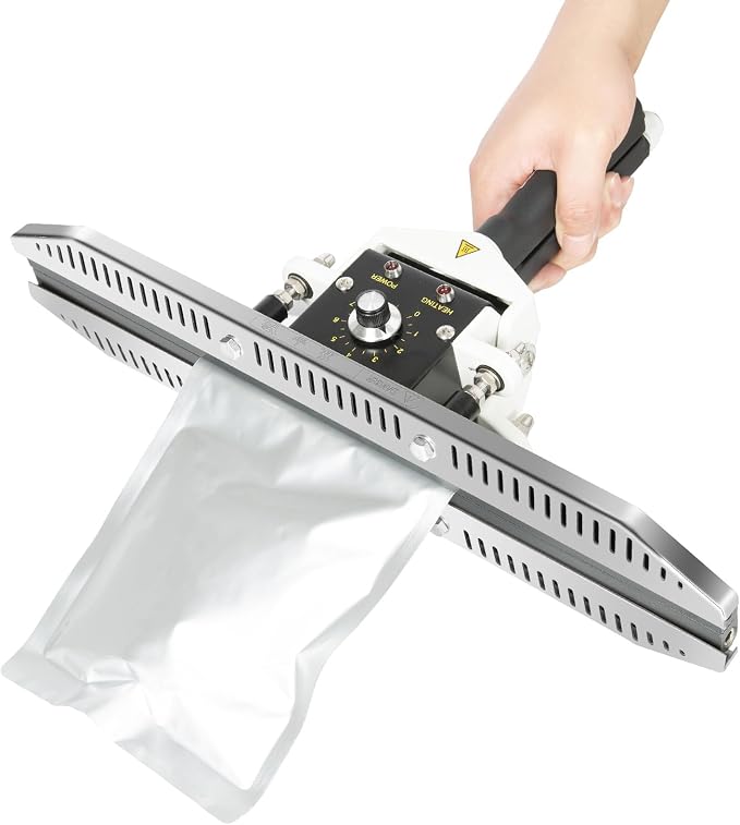 Portable Hand Held Heat Sealer Machine-R-PACK FKR-400DFFT, 16 Inches, For Foil Bag, Kraft Bag, Mylar Bags（Anti-Scald Protection）