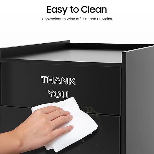 30 Gallon Commercial Trash Can, Wooden Trash Can Cabinet with Tray Holder Garbage Can withTrash Bag for Restaurants, Cafes, Kitchens, and Offices, Durable Garbage Receptacle (Black)