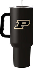 Logo Brands NCAA 40 oz Tumbler with Handle -Stainless Steel Insulated Travel Tumbler with Straw Lid – Powder Coated, Leak-Resistant, Keeps Drinks Hot/Cold – Great for Tailgating, or Everyday Use