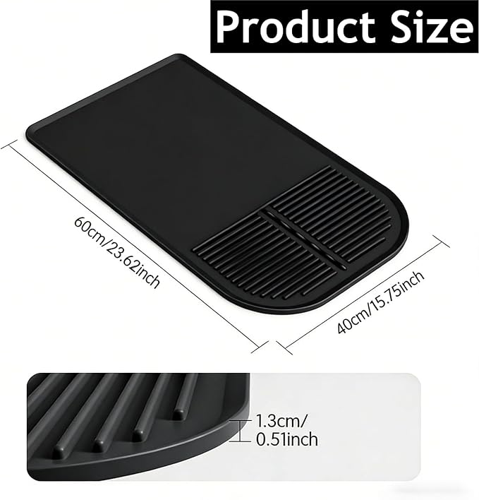 Silicone Toaster Countertop Mat for Kitchen, Heat Resistant Crumb Catcher Tray, Catch Crumbs & Spills, Protect Countertops, Easy to Clean, Black